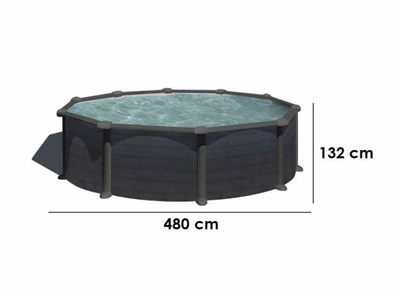 Gre Granada Rotonda &Oslash;460 x 132 cm - Piscina fuori terra in acciaio