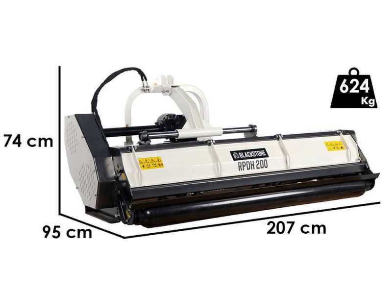 BlackStone RPDH 200 - Trinciaerba per trattore - Serie pesante - Spostamento idraulico