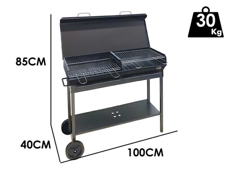 Seven Italy Vulcano Big -  Barbecue in ferro artigianale a carbone - 2x 47,5x37cm