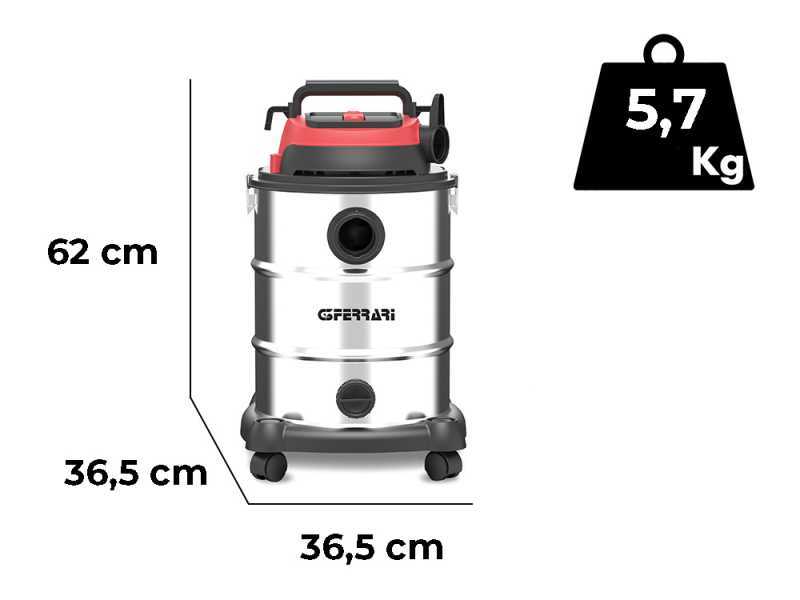 G3 Ferrari Fusto - Aspirapolvere aspiraliquidi - Bidone 30 L
