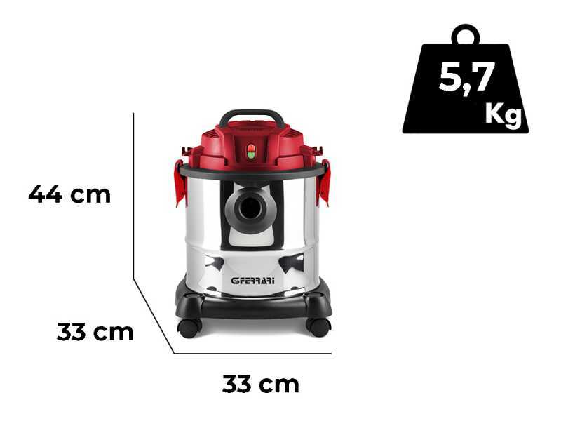 G3 Ferrari Fusto Red - Aspirapolvere aspiraliquidi - Bidone 20 L