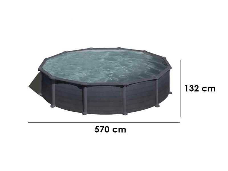 Gre Granada Rotonda &Oslash;550 x 132 cm - Piscina fuori terra in acciaio