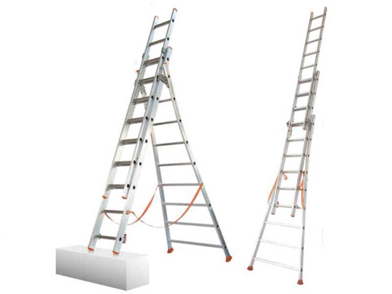 Facal Atlanta ATL230-3, 3x8 gradini, 5.10 m - Scala in alluminio - Altezza stimata operativa 5.90 m
