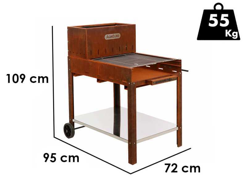 Barbecue a legna e carbone Super Flipper in corten