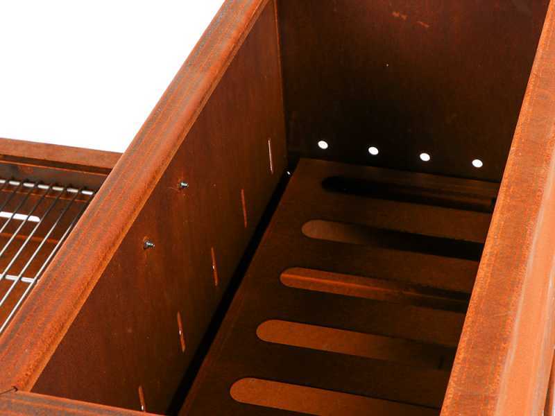 Barbecue a legna e carbone Super Flipper in corten