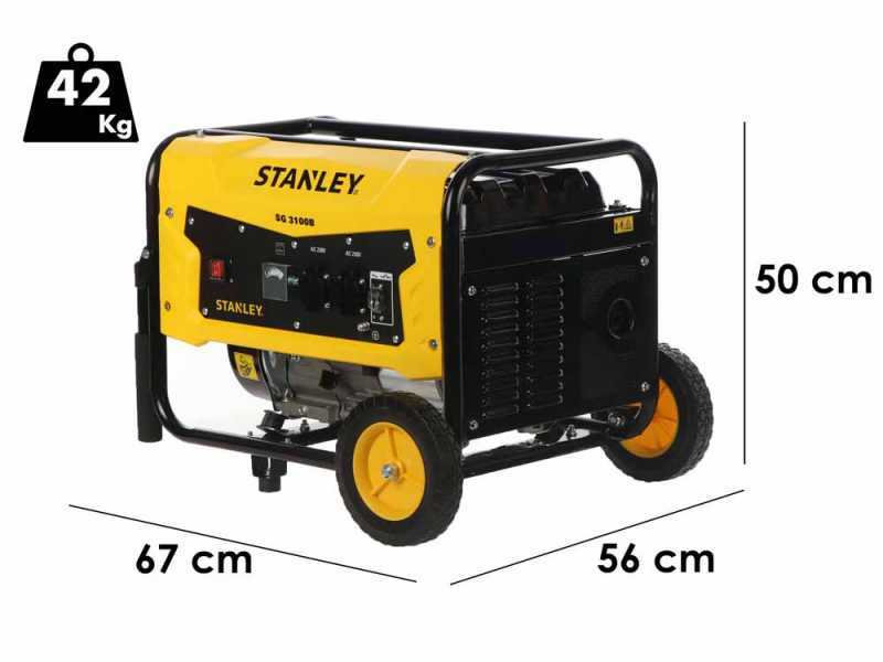 Stanley SIG 3100B - Generatore di corrente a benzina - AVR 2.9 kw - Continua 2.6 kW Monofase