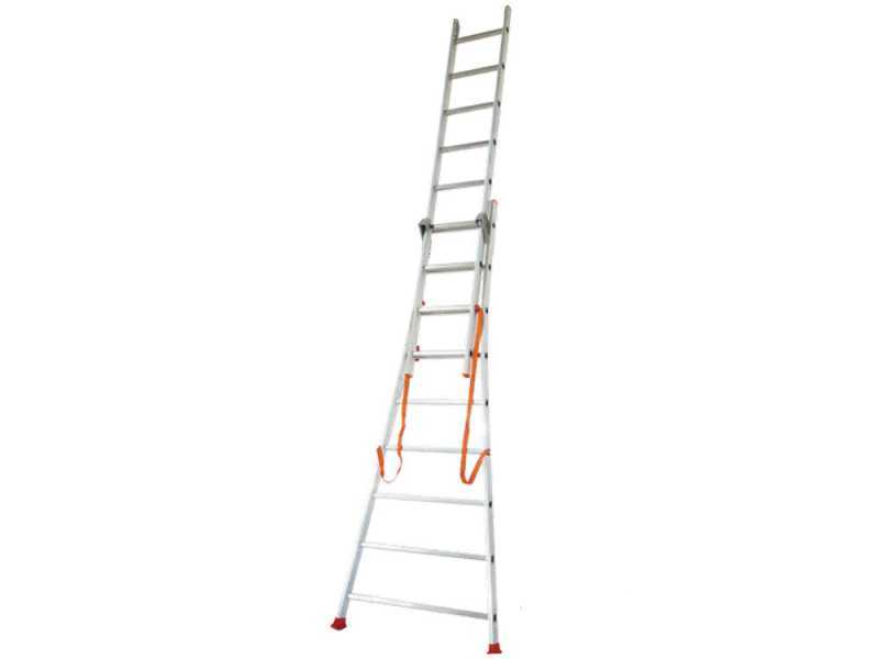 Facal Atlanta ATL230-2, 2x8 gradini, 3.70 m - Scala in alluminio - Altezza stimata operativa 4.56 m
