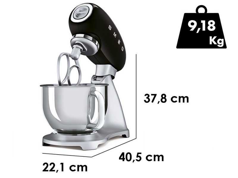 Smeg SMF02BLEU Nero - Impastatrice Planetaria - Vasca in Inox da 4,8 litri