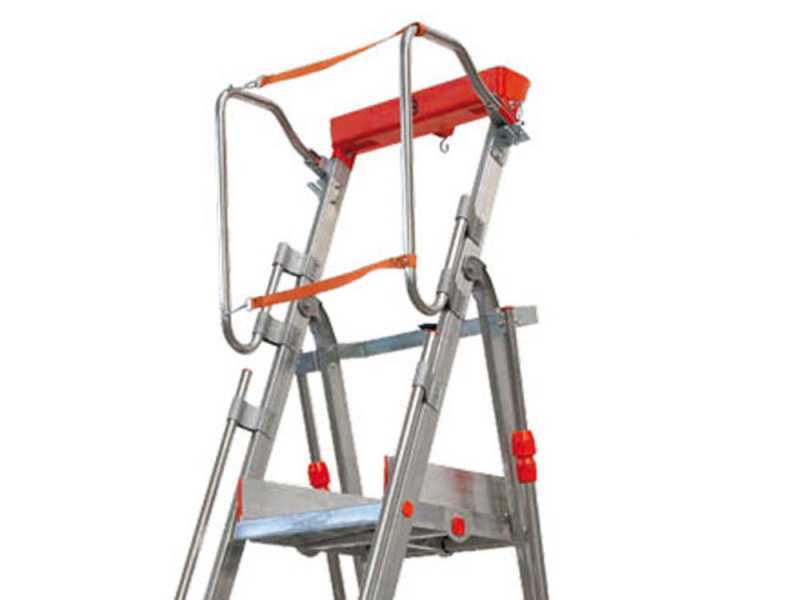 Facal Cast&agrave; CTA-5, 4 gradini, 2.32 m - Scala in alluminio pieghevole su ruote - Altezza stimata operativa 3.11 m