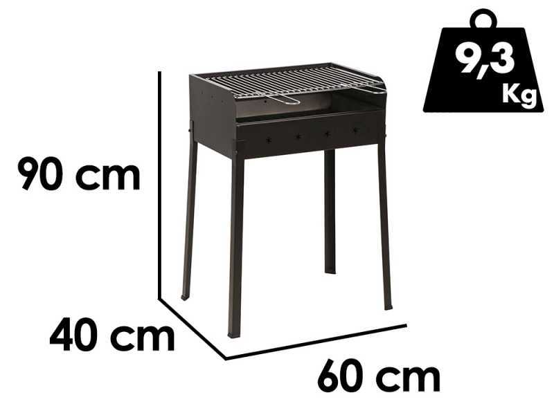 Seven Italy Stella Eco Medium - Barbecue in ferro artigianale a carbone - 57,5x37cm