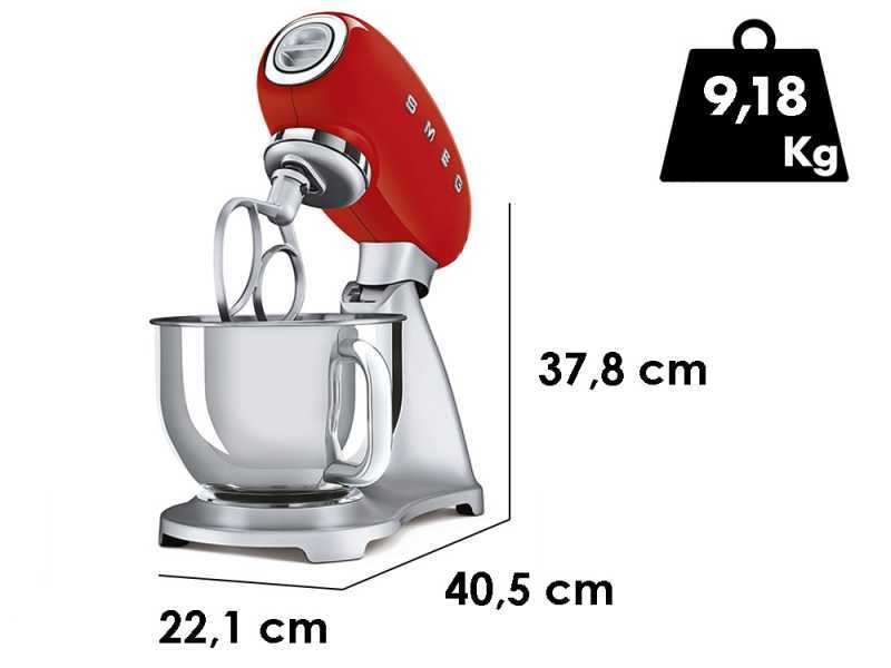Smeg SMF02RDEU Rosso - Impastatrice Planetaria - Vasca in Inox da 4,8 litri