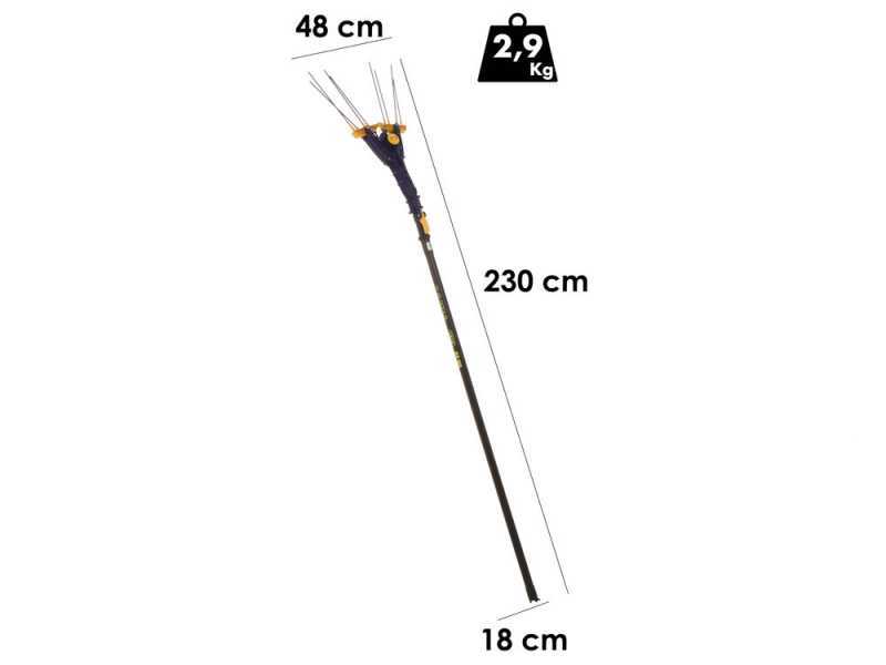 Lisam Avatar - Abbacchiatore Elettrico a batteria - Con 8 denti in carbonio - Asta Telescopica