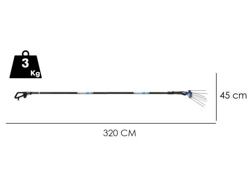 Campagnola MASTER PLUG-IN - Asta in Carbonio e alluminio da 150-220 cm - Abbacchiatore elettrico a batteria  - 21.6V 5Ah
