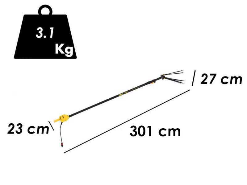 Lisam Swing - Abbacchiatore Elettrico a batteria - Asta Telescopica - Batteria 12V 56Ah