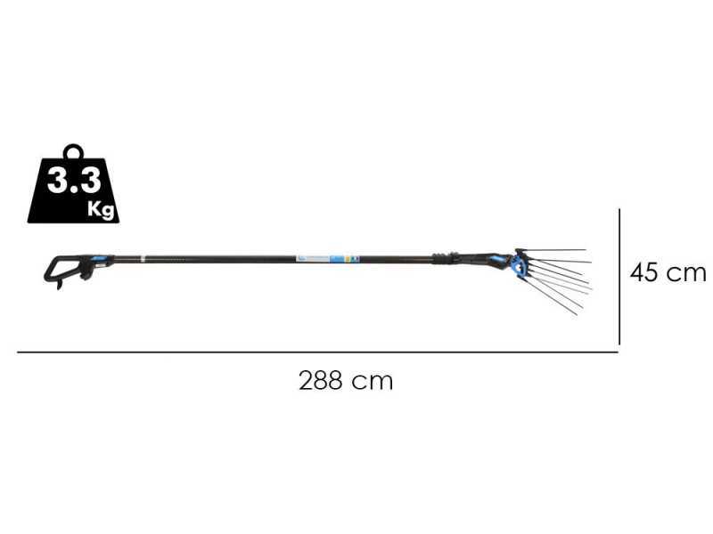 Campagnola MASTER PLUG-IN - Asta in Carbonio e alluminio 185-270 cm- Abbacchiatore elettrico a batteria - 21.6v 5Ah