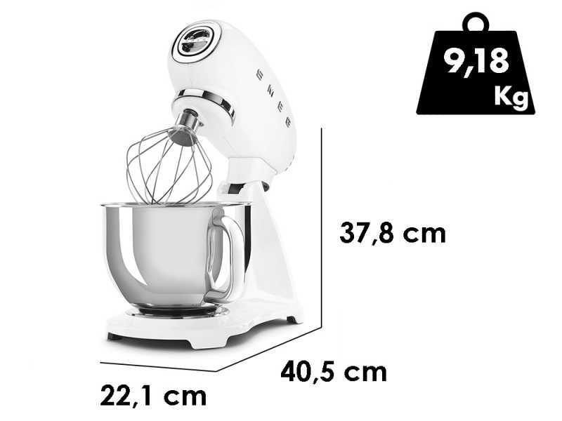 Smeg Full Color Bianco - Impastatrice Planetaria - Vasca in Inox da 4,8 litri