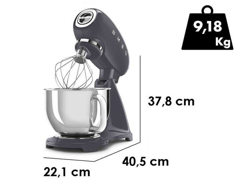 Smeg Full Color Grafite - Impastatrice Planetaria - Vasca in Inox da 4,8 litri