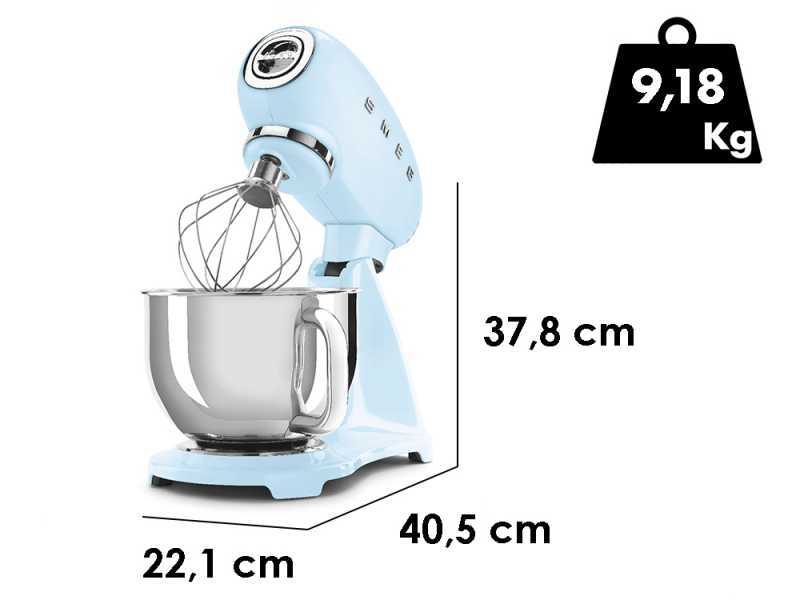 Smeg Full Color Azzurro - Impastatrice Planetaria - Vasca in Inox da 4,8 litri
