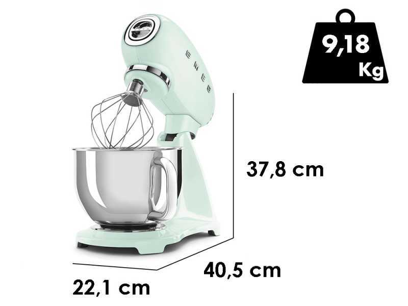 Smeg Full Color Verde pastello - Impastatrice Planetaria - Vasca in Inox da 4,8 litri