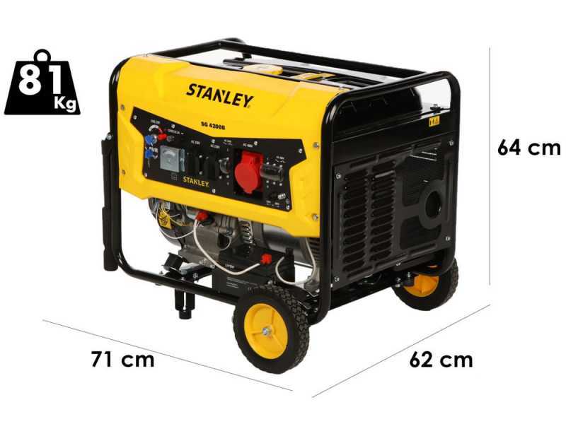 Stanley SG 4200B - Generatore di corrente a benzina - AVR - 4.3 kW - Continua 4.0 kW Trifase