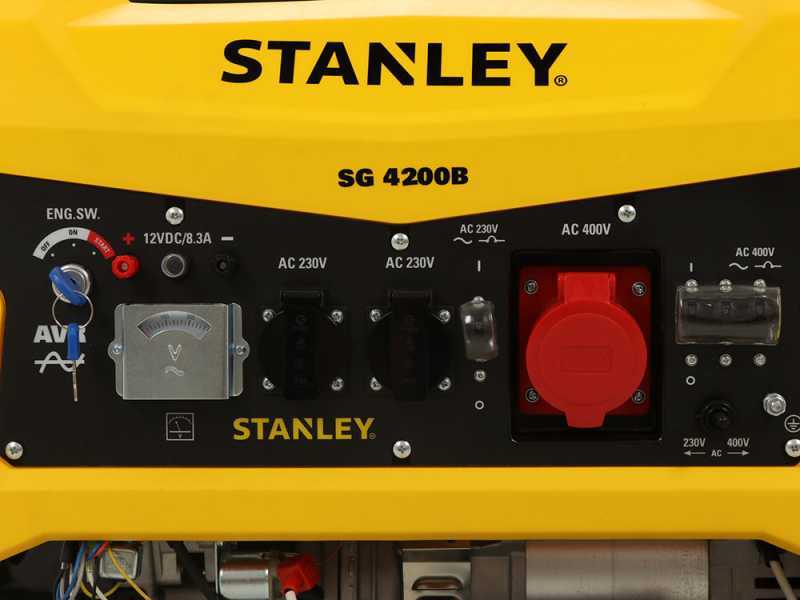 Stanley SG 4200B - Generatore di corrente a benzina - AVR - 4.3 kW - Continua 4.0 kW Trifase
