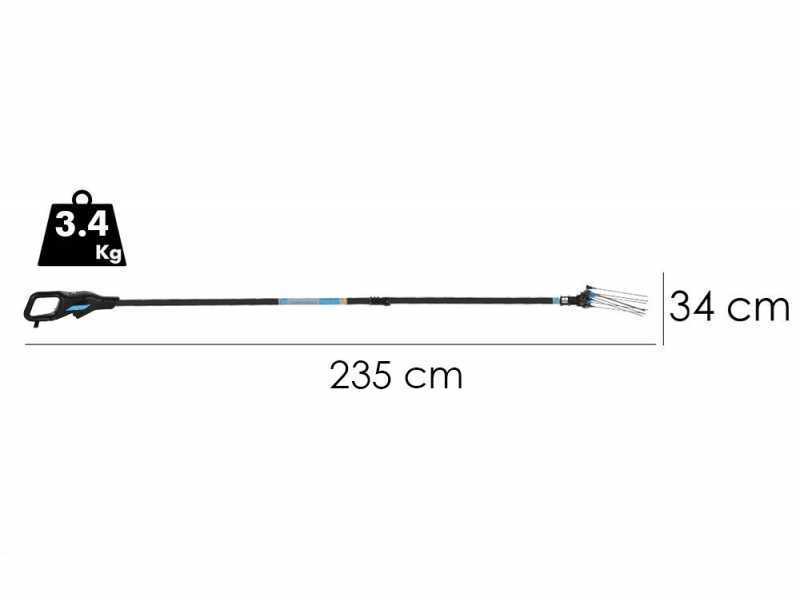 Campagnola Hercules 6 ECO Plug-in - Asta in carbonio da 185-270 cm - Abbacchiatore elettrico a batteria