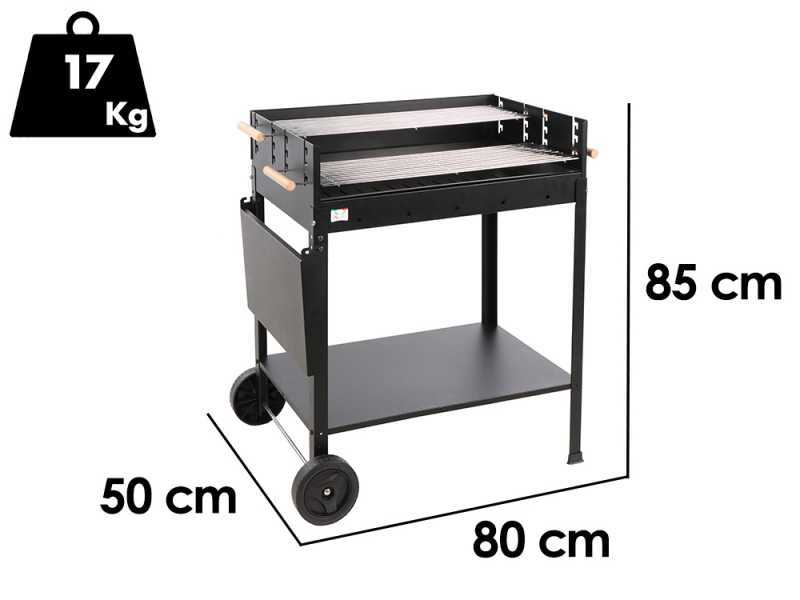 Seven Italy Calypso - Barbecue in ferro artigianale a carbone - 70,5x22cm