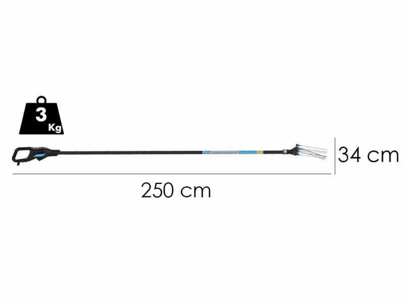 Campagnola Hercules 6 ECO Plug-in - Asta in carbonio da 200 cm - Abbacchiatore elettrico a batteria - 21.6V 5Ah