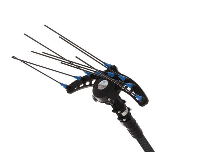 Campagnola Hercules 6 ECO Plug-in - Abbacchiatore elettrico 235/325 cm a batteria a litio 21.6V 5Ah - Asta telescopica in carbonio