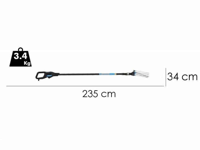 Campagnola Hercules 6 ECO Plug-in - Asta in carbonio da 185-270 cm - Abbacchiatore elettrico a batteria - 21V 5Ah