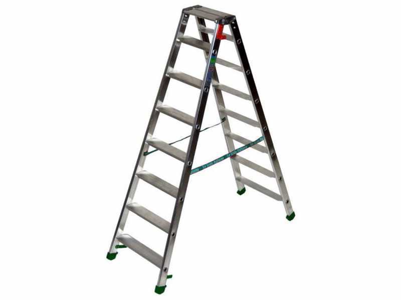 Facal Dupla D-7, 2x8 gradini, 1.76 m - Scala doppia in alluminio - Altezza stimata operativa 3.03 m