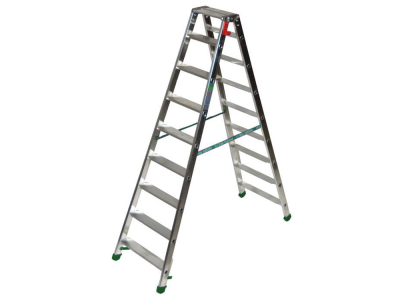 Facal Dupla D-8, 2x9 gradini, 1.99 m - Scala doppia in alluminio - Altezza stimata operativa 3.27 m