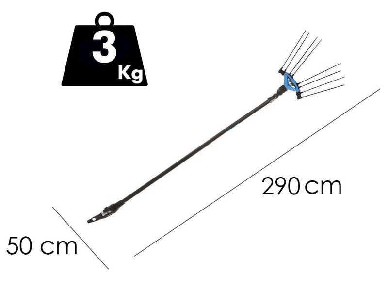 Campagnola Icarus V1 ECO Plug-in - Asta in carbonio - 290 cm - Abbacchiatore elettrico a batteria - 21.6V 5Ah