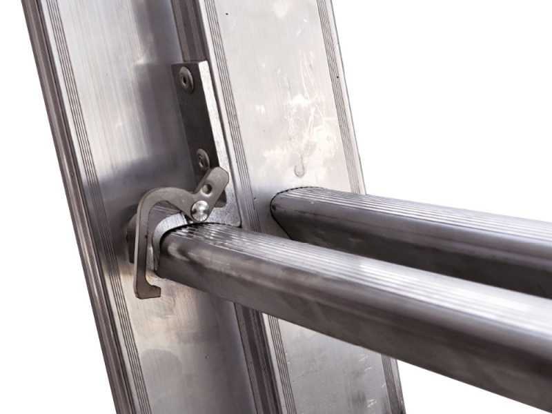 S.T.P. Tria 3TR A10084113345, 3x11 gradini, 8.25 m - Scala a sfilo in alluminio - Altezza stimata operativa 9.25 m