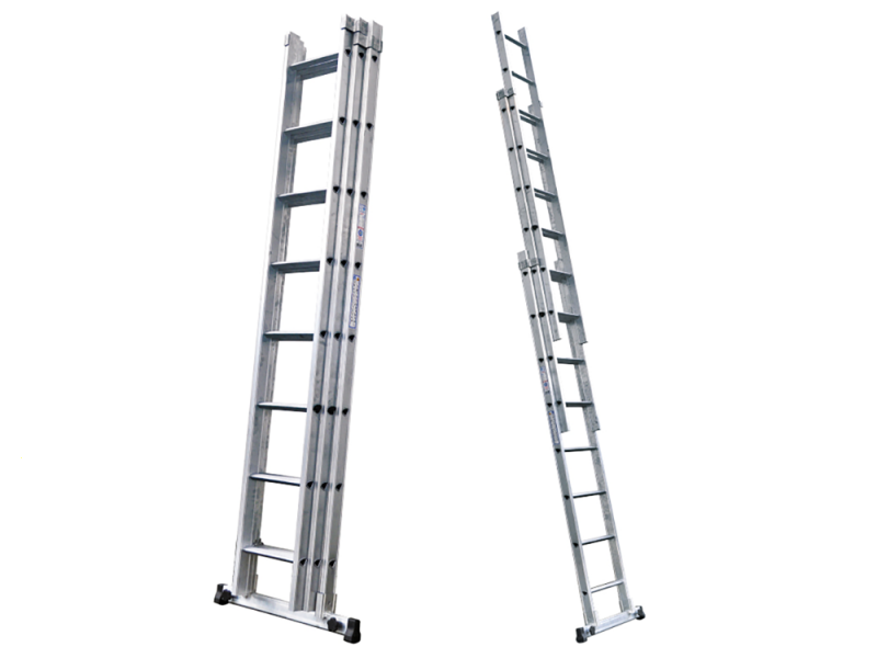 S.T.P. Tria 3TR A10084113345, 3x11 gradini, 8.25 m - Scala a sfilo in alluminio - Altezza stimata operativa 9.25 m