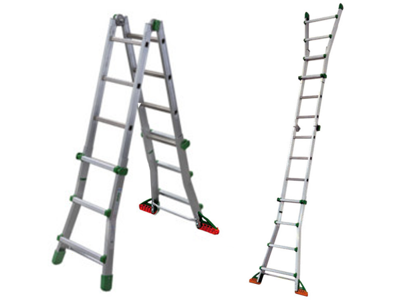 Facal Eurobriko BK/1,5 A, 2x7 gradini, 3.44 m - Scala in alluminio telescopica - Altezza stimata operativa 4.35 m