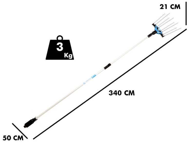 Campagnola Icarus V1 ECO Plug-in - PROM.0140 - Abbacchiatore elettrico a batteria 21.6V 5Ah - Asta telescopica in alluminio 225/340 cm