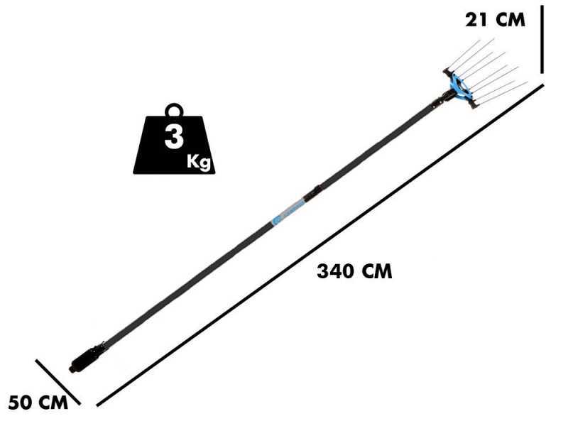 Campagnola Icarus V1 ECO Plug-in - Asta in carbonio da 150-220 cm - Abbacchiatore elettrico a batteria- 21V 5Ah