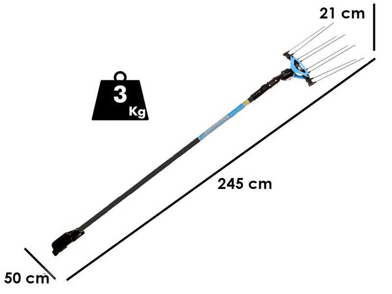 Campagnola Icarus V1 ECO Plug-in - Abbacchiatore elettrico 245/330 cm a batteria a litio 21.6V 5Ah - Asta telescopica in carbonio