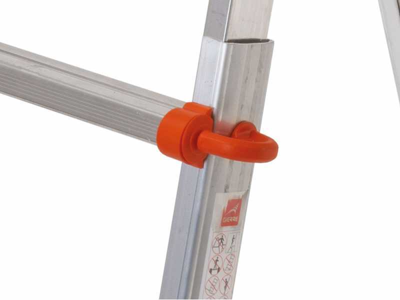 Gierre Peppina AL001, 2x7 gradini, 3.29 m - Scala in alluminio telescopica - Altezza stimata operativa 4.29 m