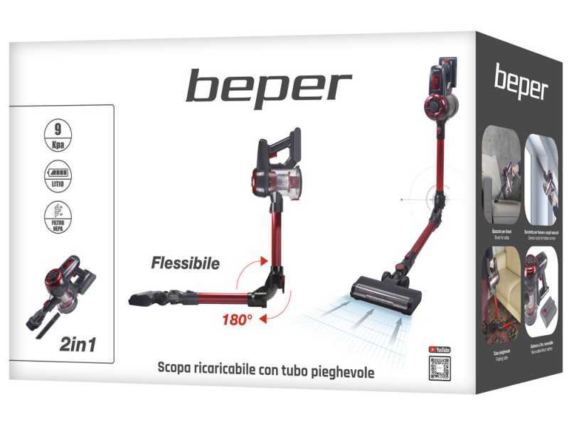 Beper P202ASP100 - Scopa elettrica ricaricabile - 2 in 1 - 22,2 V 2 Ah