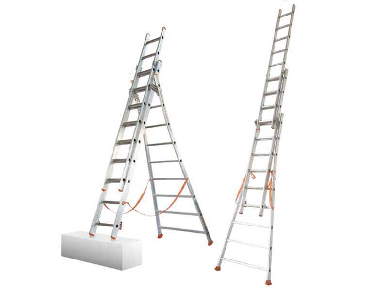 Facal Atlanta ATL260-3, 3x9 gradini, 5.94 m - Scala in alluminio - Altezza stimata operativa 6.69 m