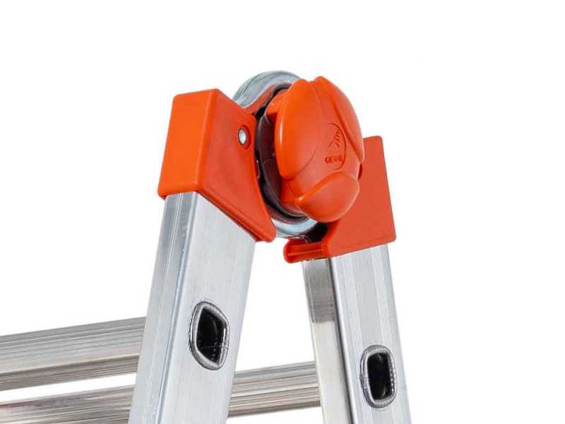 Gierre Peppina AL015, 2x7 gradini, 3.33 m - Scala in alluminio telescopica - Altezza stimata operativa 4.33 m