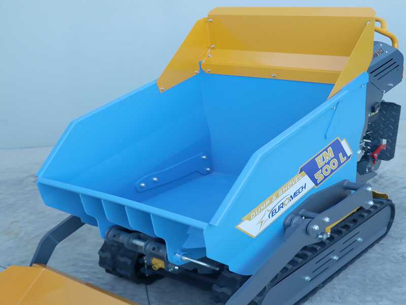 OUTLET - UTILIZZATO PER PROVA - Motocarriola EuroMech EM500L-Dump &amp; Shovel - Cassone dumper idraulico 500 kg con paletta