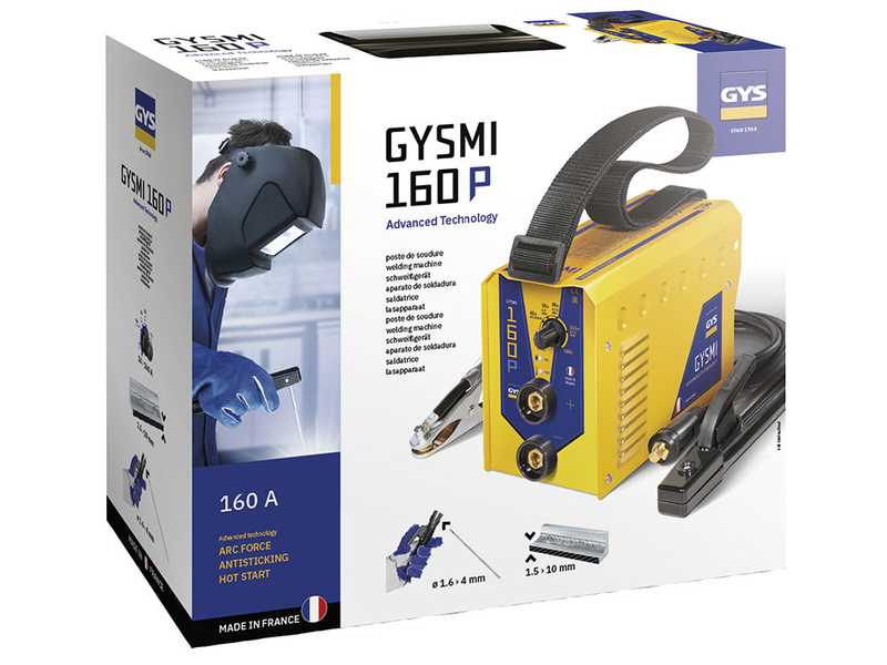 GYS GYSMI 160P - Saldatrice Inverter (MMA) - corrente continua (DC) - Maschera