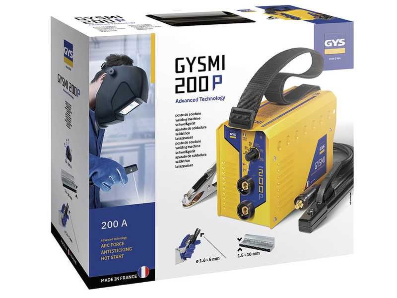 GYS GYSMI 200P - Saldatrice Inverter (MMA) - corrente continua (DC) - Valigetta