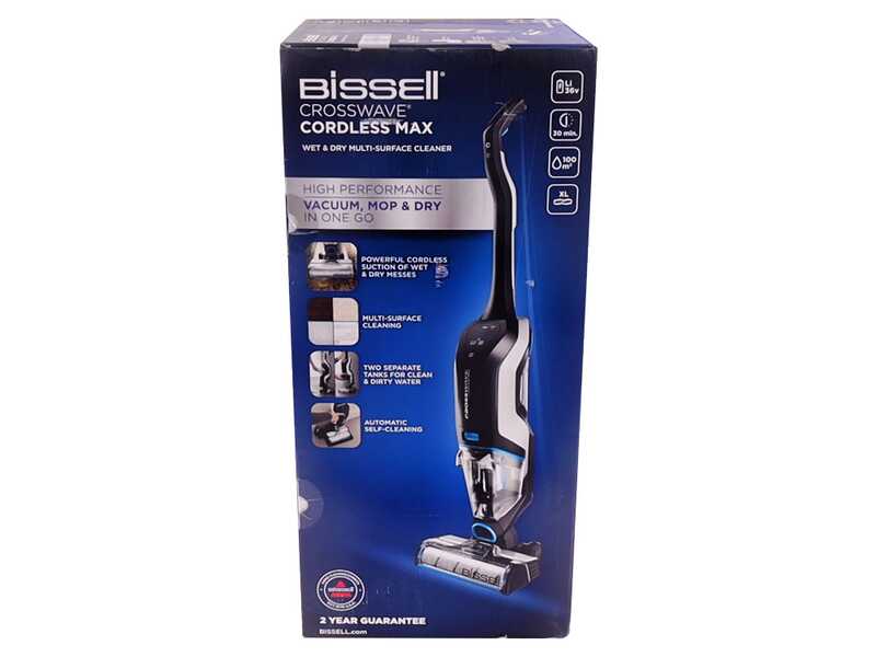 OUTLET - SENZA IMBALLO ORIGINALE - Lavapavimenti a batteria BISSELL CrossWave CordlessMax - 3in1 lava asciuga e aspira