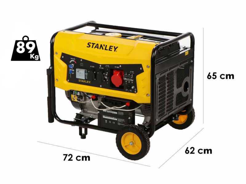 Stanley SG 6500B - Generatore di corrente a benzina - AVR - 6,5 kW - Continua 6 kW Trifase