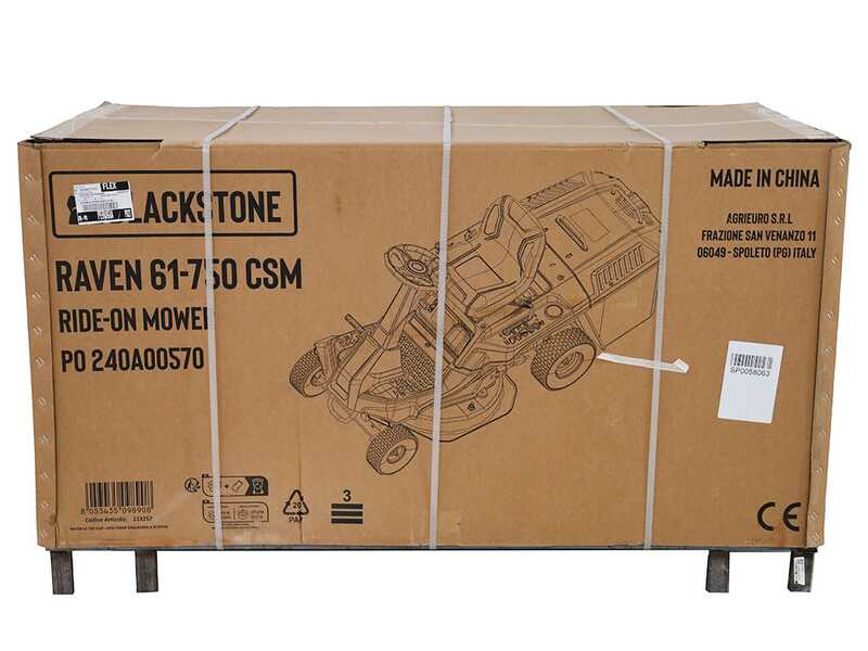 Blackstone RAVEN 61-750 CSM - Trattorino tagliaerba mini-rider - Motore da 224cc -  Avviamento elettrico