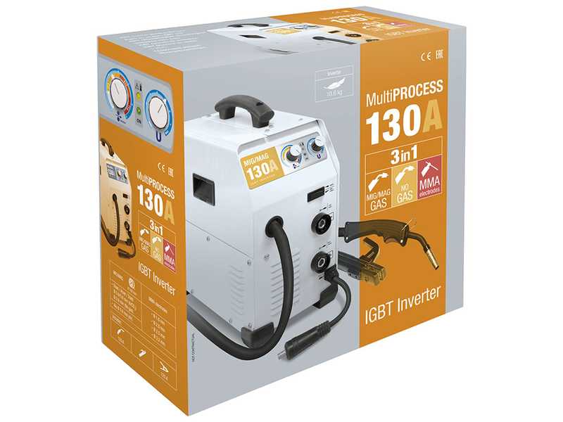 GYS Easymig 130 - Saldatrice Inverter (MIG/MAG: GAS, NO GAS e MMA) - corrente continua (DC)